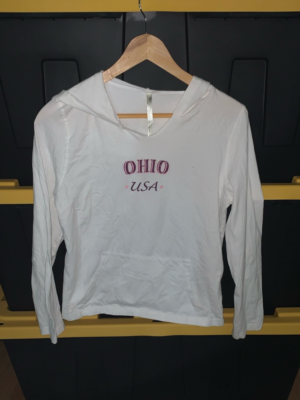 Ohio USA White Hooded Pullover